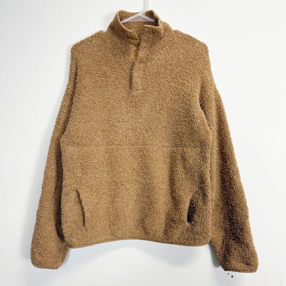 SKIMS Kim Kardashian Cozy Knit Pullover Womens S / M Camel Snap Neck